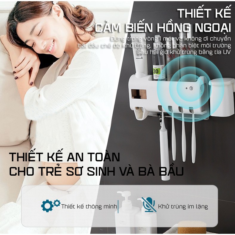 Kệ Đựng Bàn Chải Thông Minh Tự Động Lấy Kem Đánh Răng