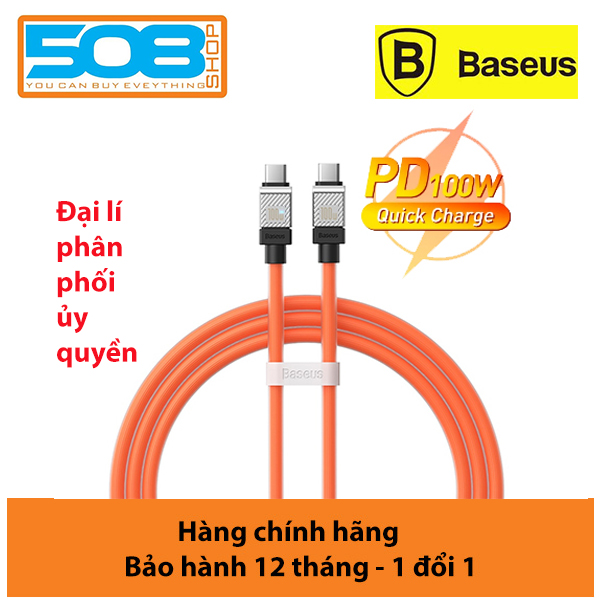 Cáp sạc nhanh, truyền dữ liệu PD 100W, Ba-se-us CoolPlay Series Fast Charging Data Cable Type-C to Type-C 100W với chất liệu có độ bền cao, độ dẻo dai và công nghệ sạc nhanh Power Delivery - Hàng chính hãng