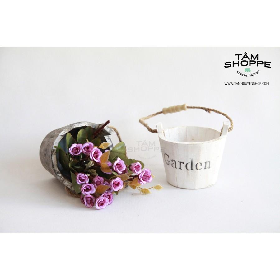 Xô gỗ Vintage Garden ĐK12cm W-XG-01