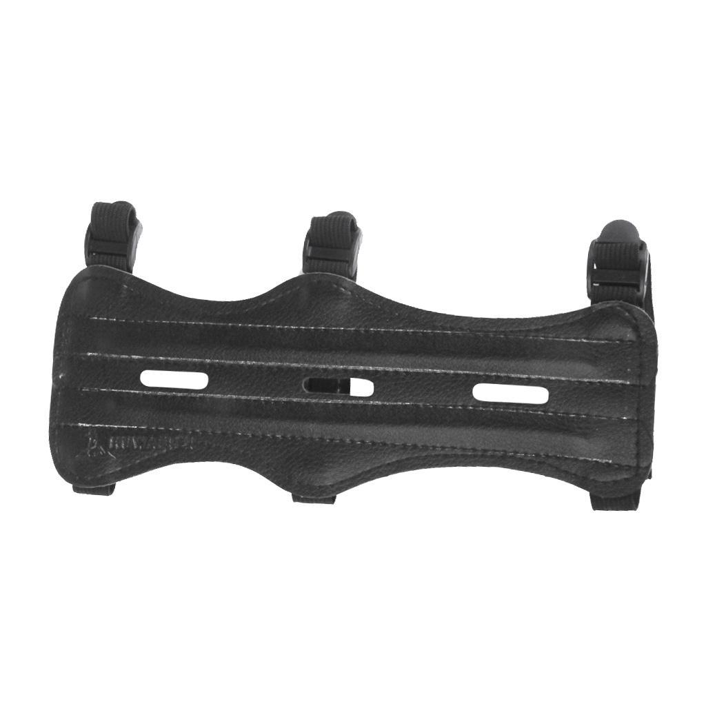 3xAdjustable 3 Strap Arm Guard Protective Leather Archery Shooting Armband A
