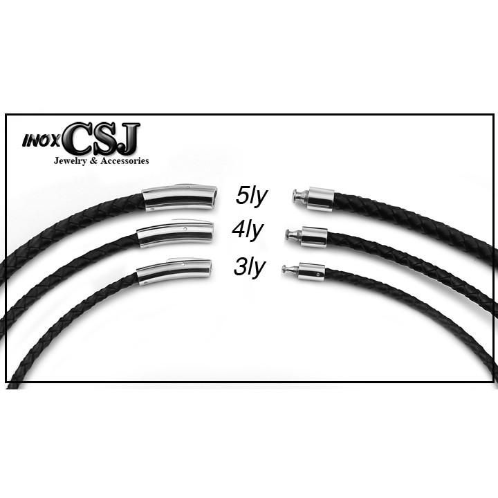 DÂY CHUYỀN ĐEN 3LY DA XỊN KHÓA INOX VIP