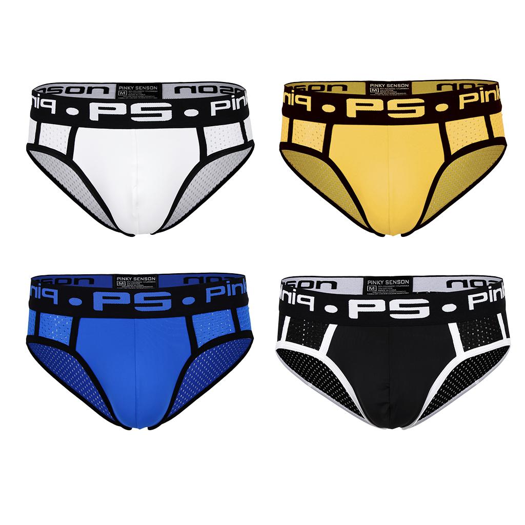 Men's Breathable Mesh Panties Low Rise Briefs Underwear