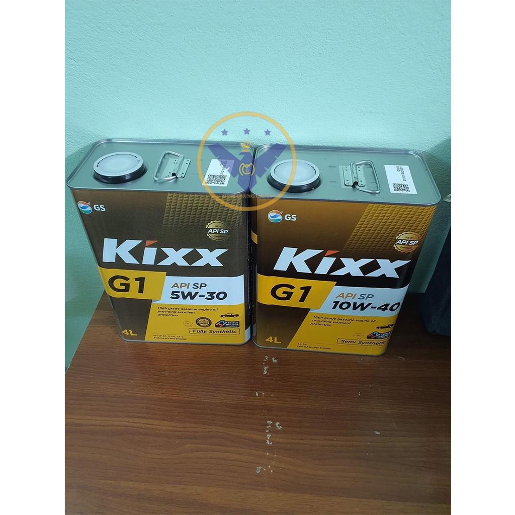 Dầu nhớt ô tô tổng hợp Kixx G1 API SP 10W-40 Hàn Quốc can 4L + Súc nhớt Liqui Moly 500ML