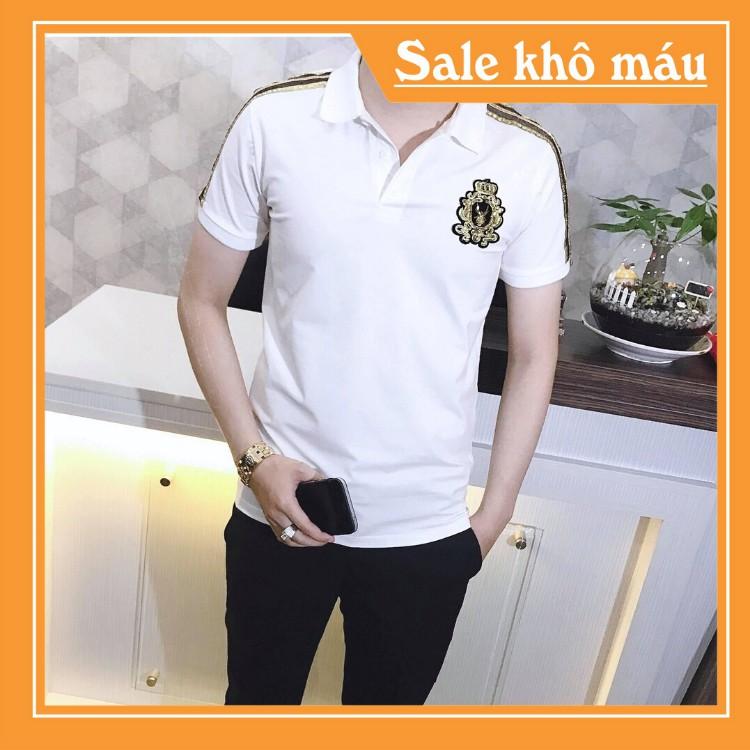 Áo Thun Nam Có Cổ Phối Viền Vai Kim Tuyến NC2259