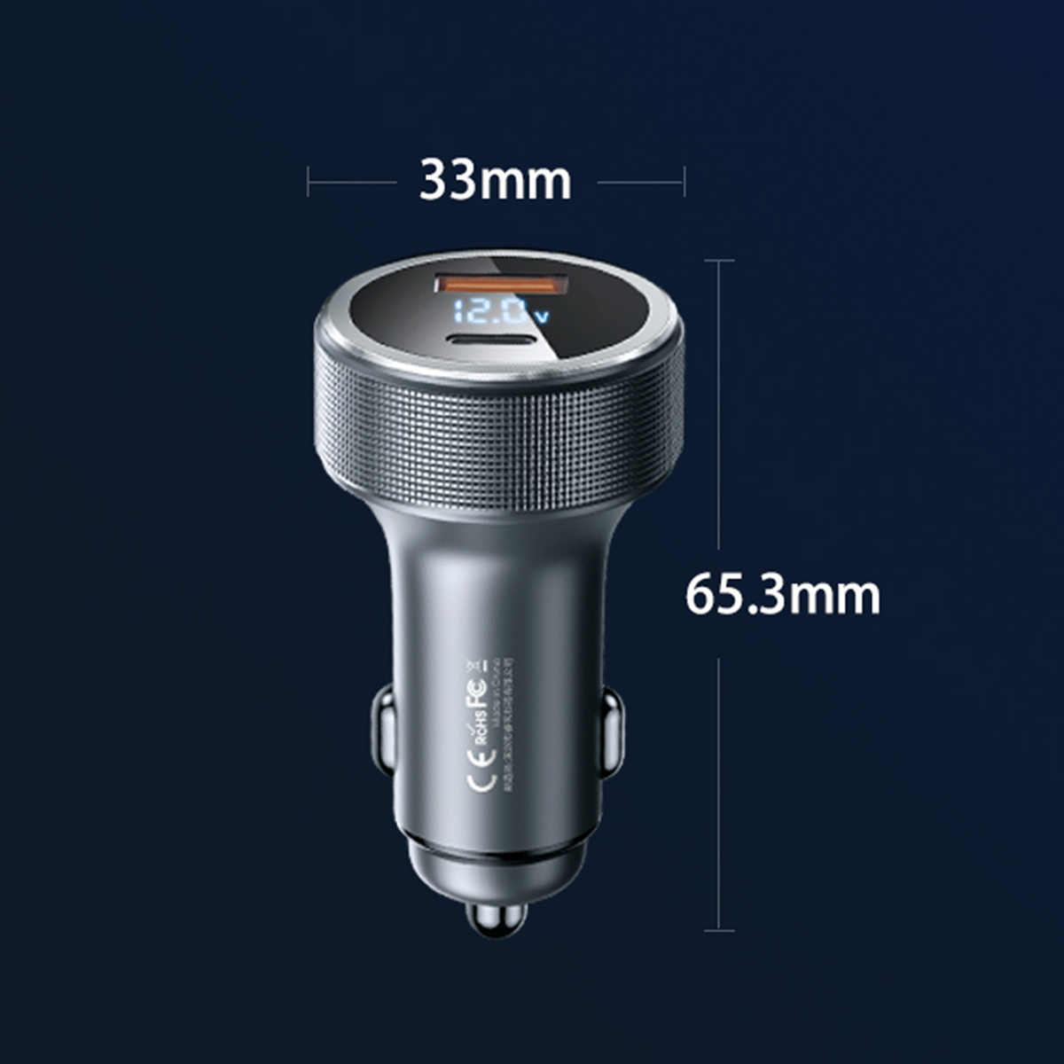 Củ sạc nhanh oto 2 cổng 58.5W Remax RCC-215 -Tẩu sạc ô tô 2 cổng Type c và USB - Hàng Chính Hãng Remax