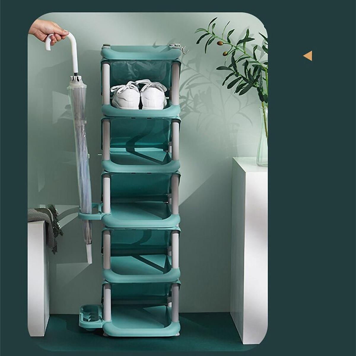 KỆ GIÀY 6 TẦNG NHẬT BẢN LƯU TRỮ 11 ĐÔI GIÀY VÀ 4 CÂY DÙ