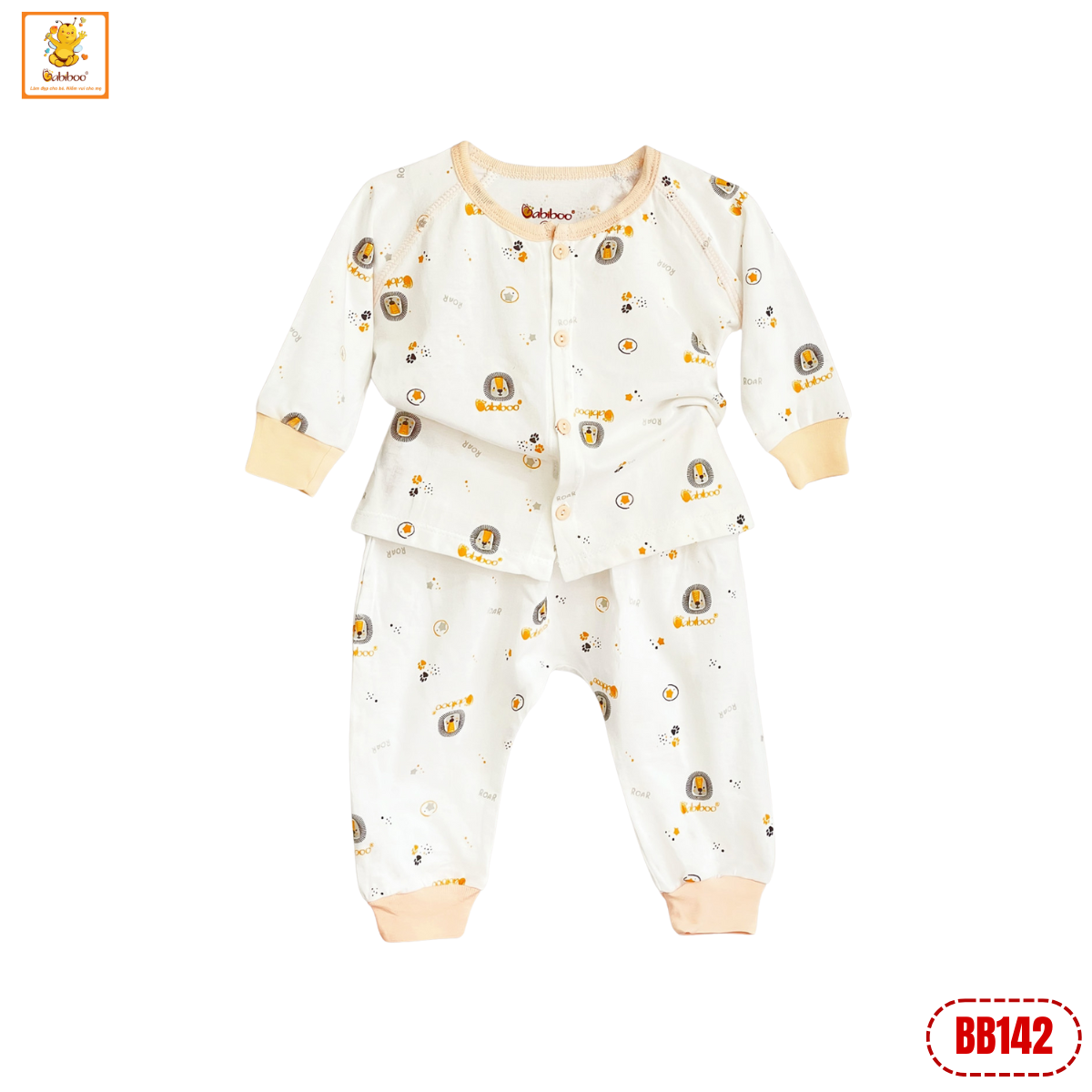 Đồ bộ cho bé sơ sinh BABIBOO đồ dài tay thu đông vải cotton siêu mềm - BB142
