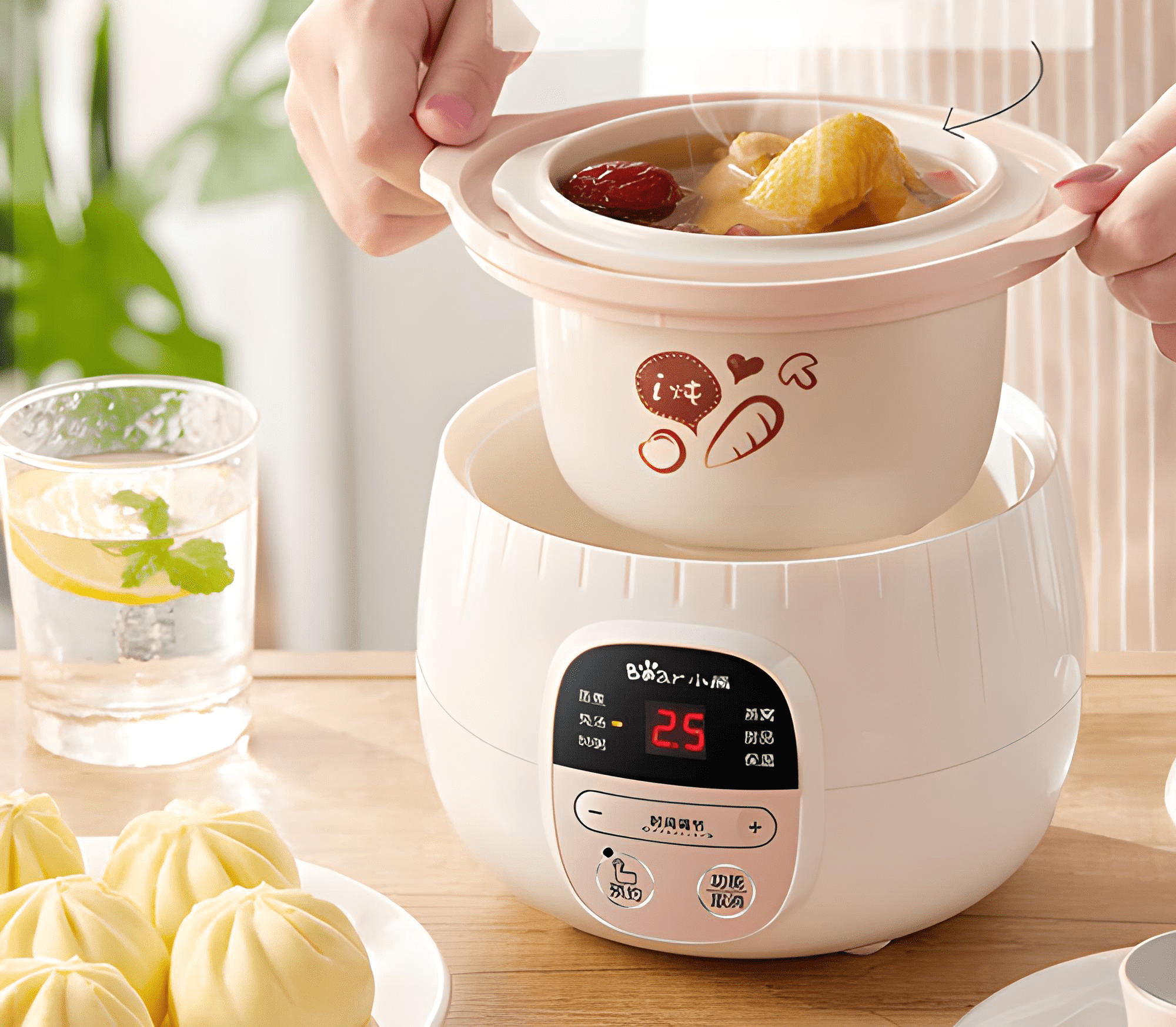 Nồi nấu chậm Bear 0.8 lít SUBE001 - Hàng chính hãng