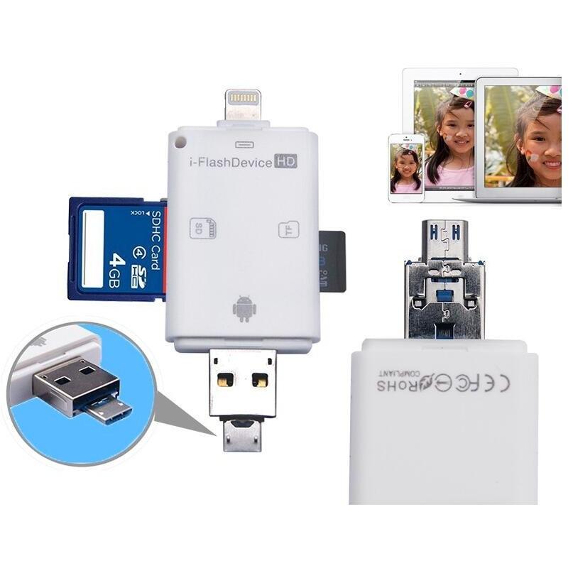 FlashDevice Đầu Đọc Thẻ Nhớ SD/TF Dành Cho IPhone/IPad/ Android OS