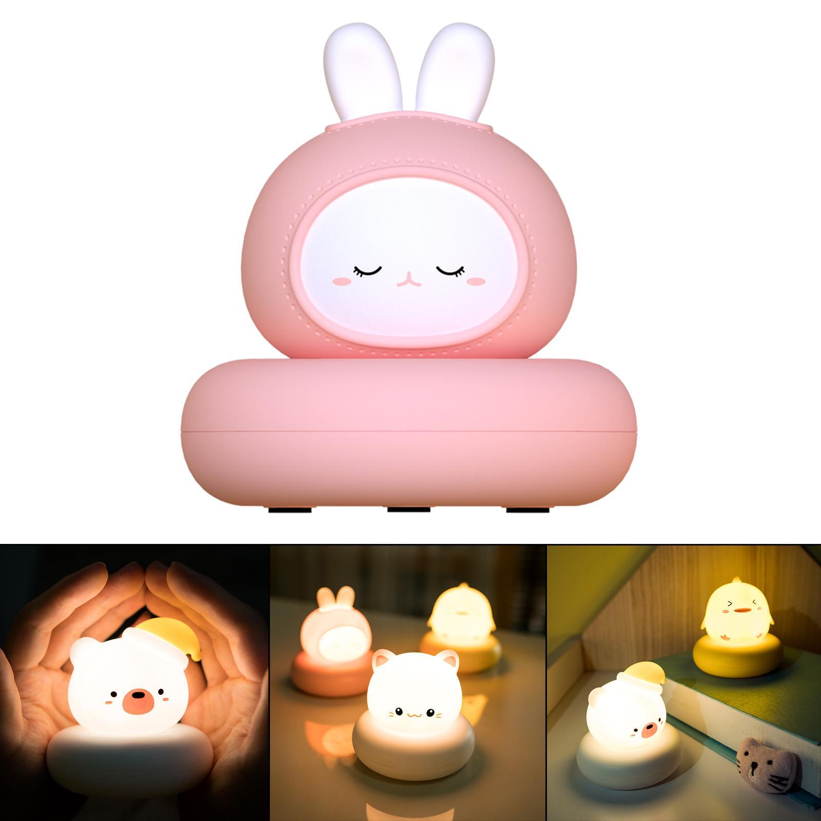 LED Night Lights Rechargeable Cartoon Portable for Bedside Bedrooms Rabbit