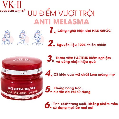 Kem Ngừa Nám - Tàn Nhang - Đồi Mồi VK II ( 10g/20g )