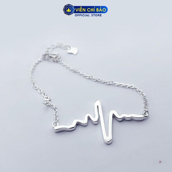 Lắc tay bạc nữ hình nhịp tim vòng tay bạc S925 thời trang phụ kiện trang sức nữ thương hiệu Viễn Chí Bảo L400171