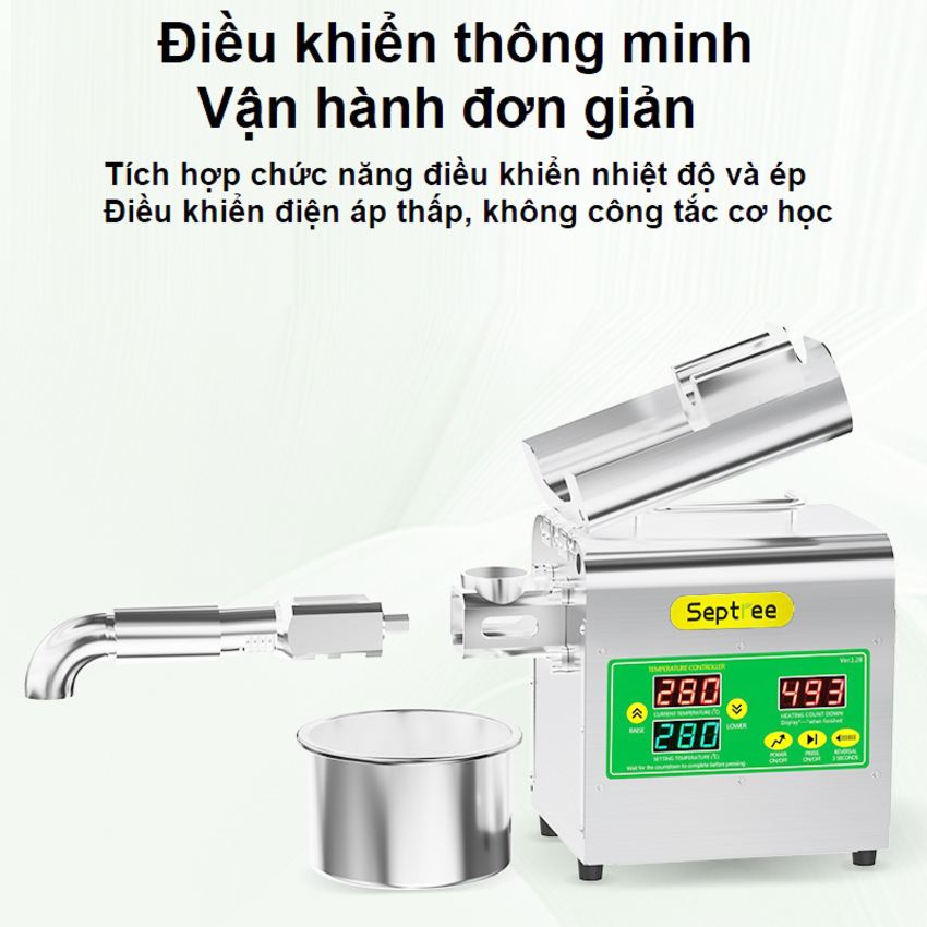 Máy ép dầu ăn thực vật chuyên dụng dùng trong gia đình thương hiệu Septree X3S - Công suất 800W - Hàng nhập khẩu