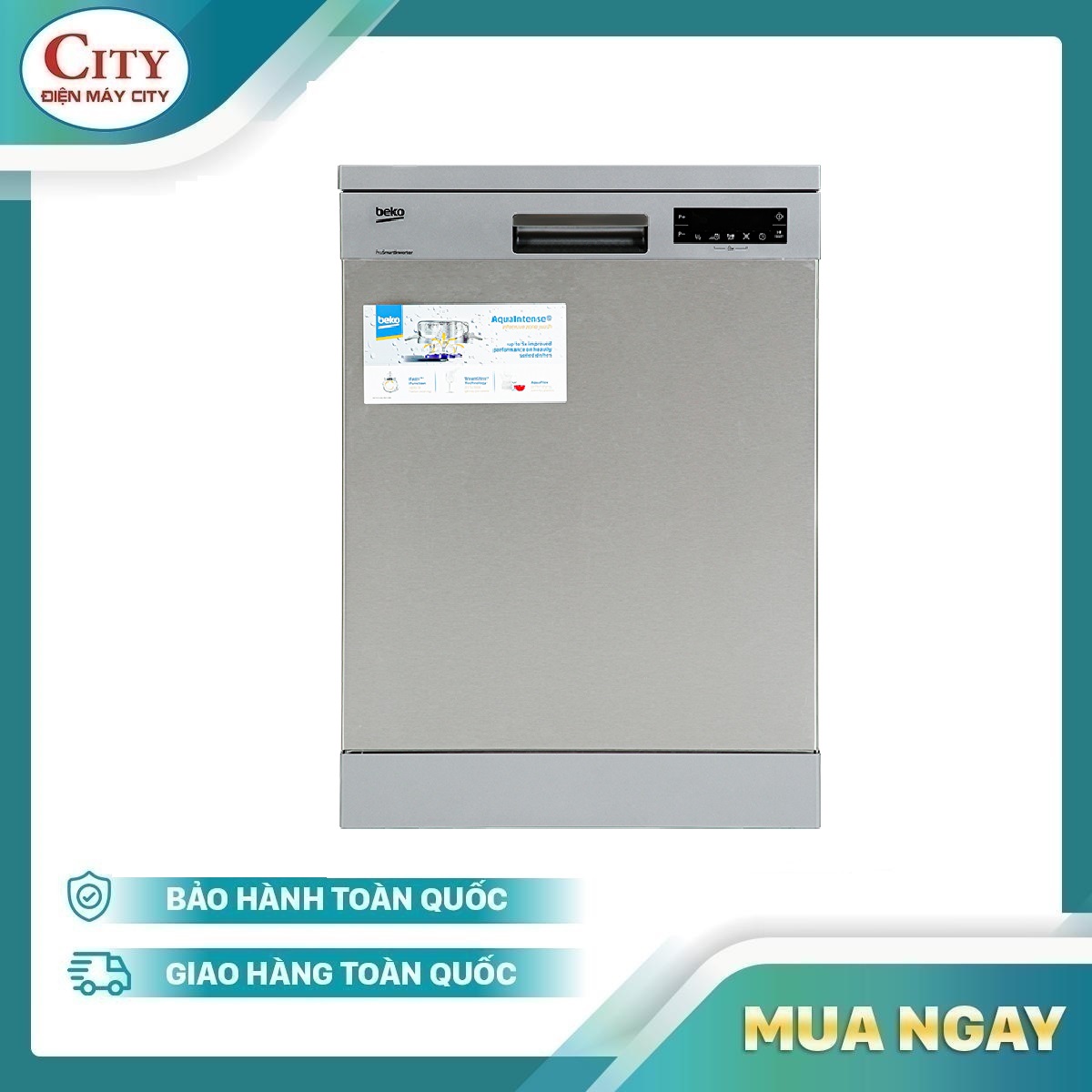 Máy rửa chén độc lập có sấy Beko DFN28424X - Hàng chính hãng- Giao lắp tại Hà Nội