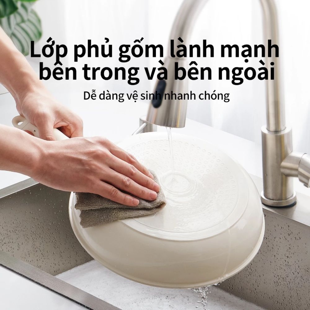 Bộ Nồi Chảo Đá Gốm Chống Dính Mishio 15 Món (5 Nồi Chảo) - Tay Cầm Tháo Rời Thông Minh, Không Chứa PFAS/PTFE, Tương Thích Mọi Loại Bếp - hàng chính hãng