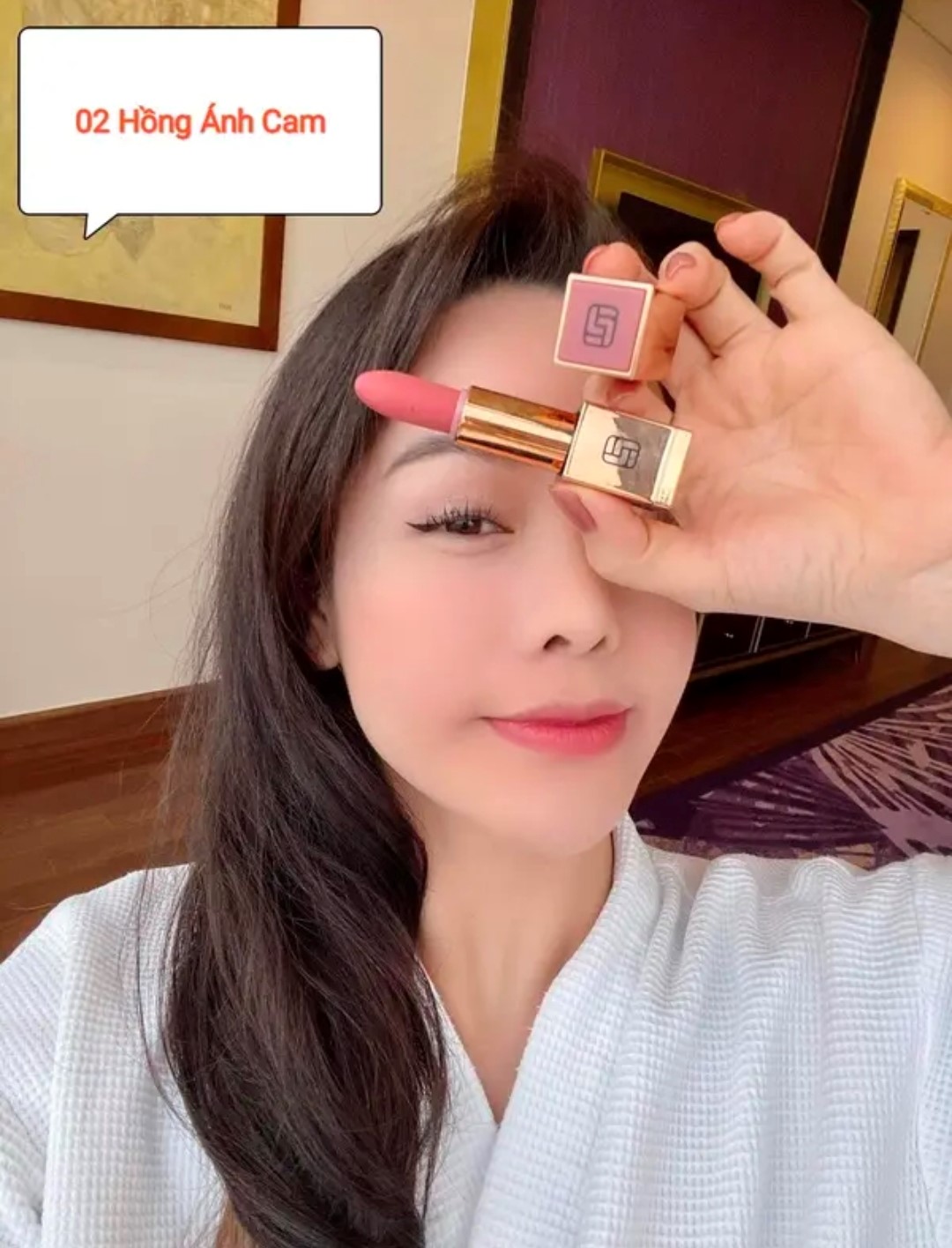 No.2 - Màu hồng ánh cam - Son lì siêu mịn cao cấp Hàn Quốc - Golden Velvet Lipstick - Laura Sunshine - Nhật Kim Anh