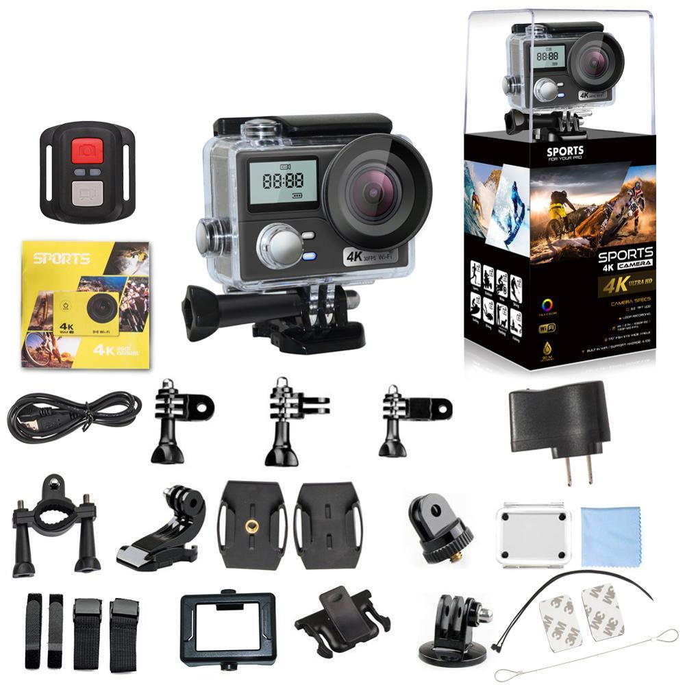 2 inch Wifi 4K 60fps HD Camera hành động thể thao DVR DV Máy quay Mũ bảo hiểm chống nước 30M