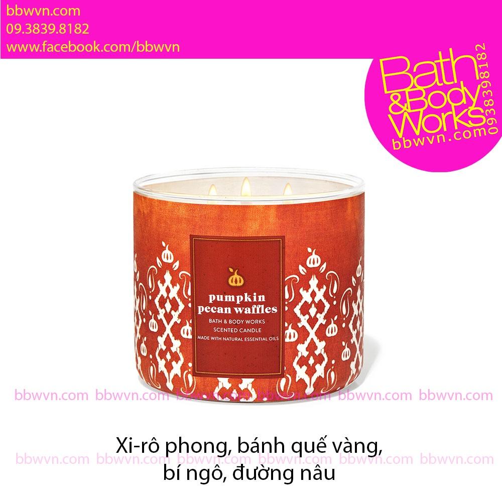 Nến thơm Bath and Body Work Pumpkin Pecan Waffles 3 bấc