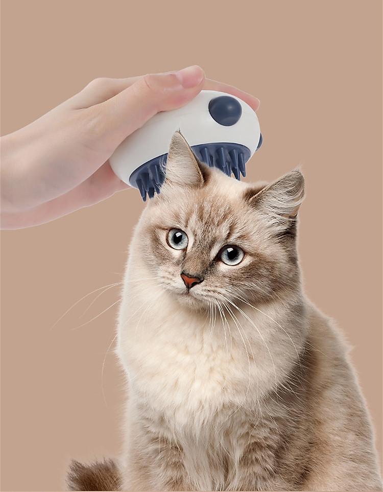 Bàn Chải Silicon Cao Cấp Tắm Gội Chải Lông Massage Cho Chó Mèo Có Chỗ Đựng Sữa Tắm Hình Gấu Siêu Dễ Thương