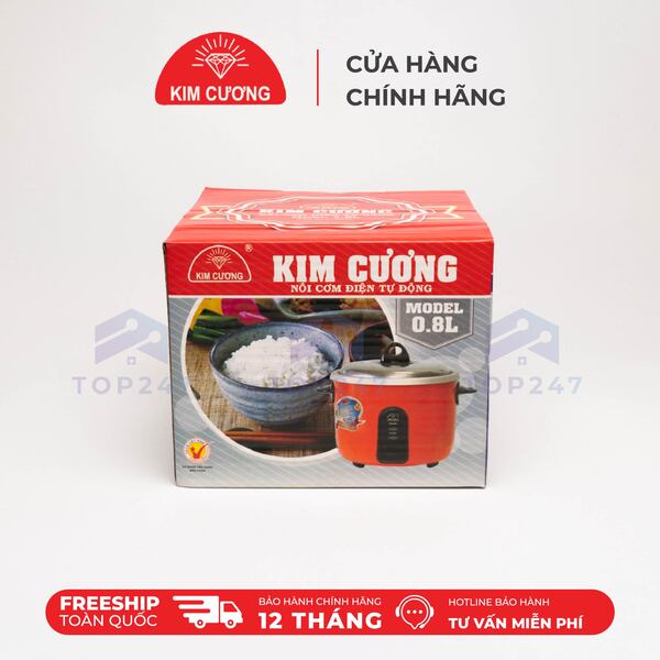 Nồi Cơm Điện Kim Cương 0.8 Lít Nắp Rời Chống Dính - Hàng Chính Hãng