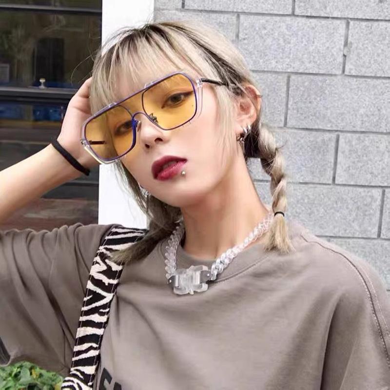 EAEONXE 2021 Kính Mát Thời Trang Nam Retro Kính Vuông FrameSun Mắt Kính Nữ Một Mảnh Vỏ Ống Kính