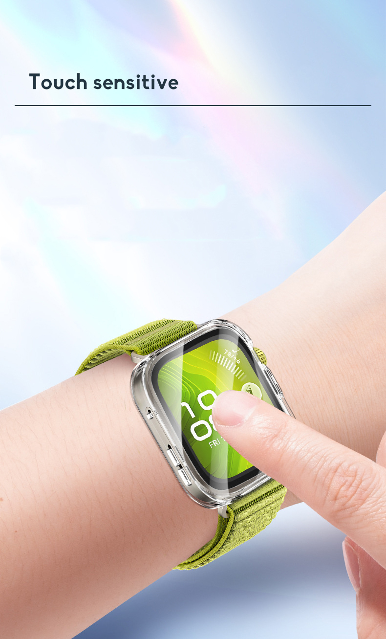 Ốp Case PC Mặt Kính Cường Lực chống va đập cho Huawei Watch Fit 4 / Huawei Watch Fit 4 Pro - Hàng Chính Hãng