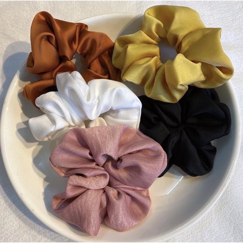 Scrunchies cột tóc phi bóng màu ngẫu nhiên