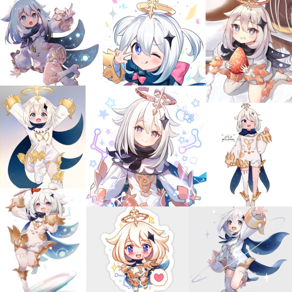 Ảnh Sticker paimon Hololive 30-60 cái khác nhau/ hình dán Hololive paimon