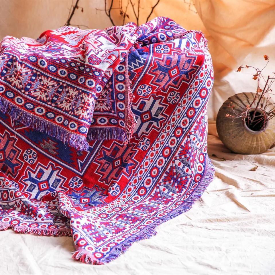 Thảm Thổ Cẩm Bohemian180cm x 230cm Họa tiết Châu Âu