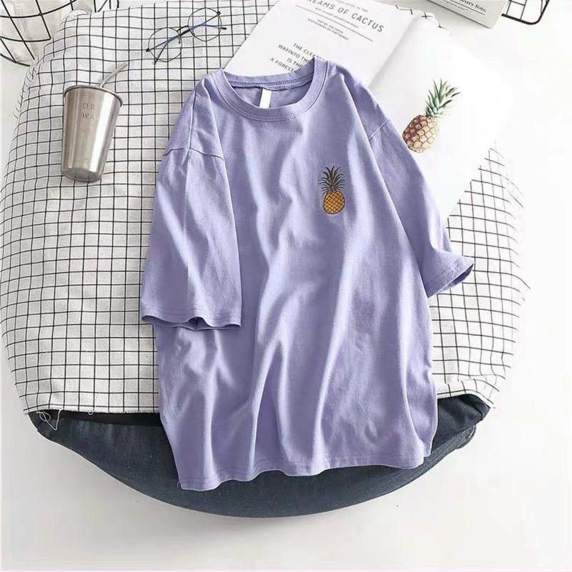 Áo thun Tay Lỡ Nam Nữ From Rộng Unisex hình in trái thơm