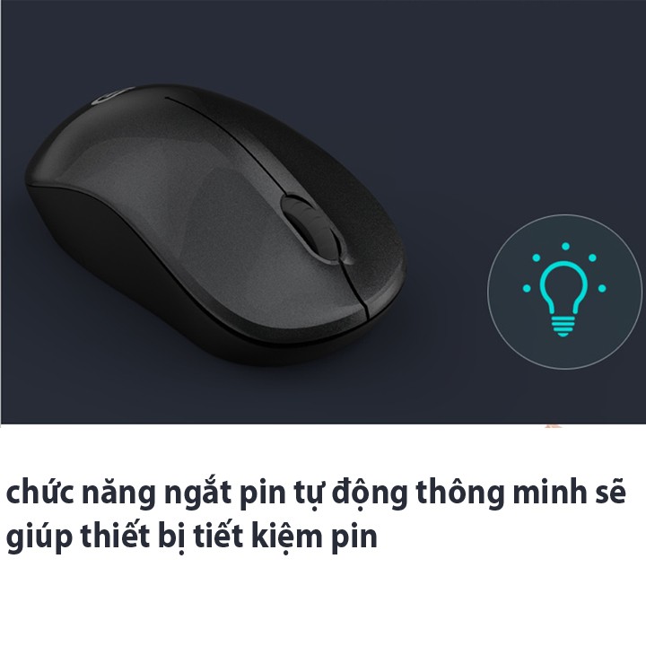 Chuột không dây Forter V1 (Màu Đen) Siêu tiết kiệm pin