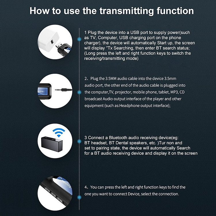 USB Thu Phát Không Dây Bluetooth 5.0 BT-2IN1