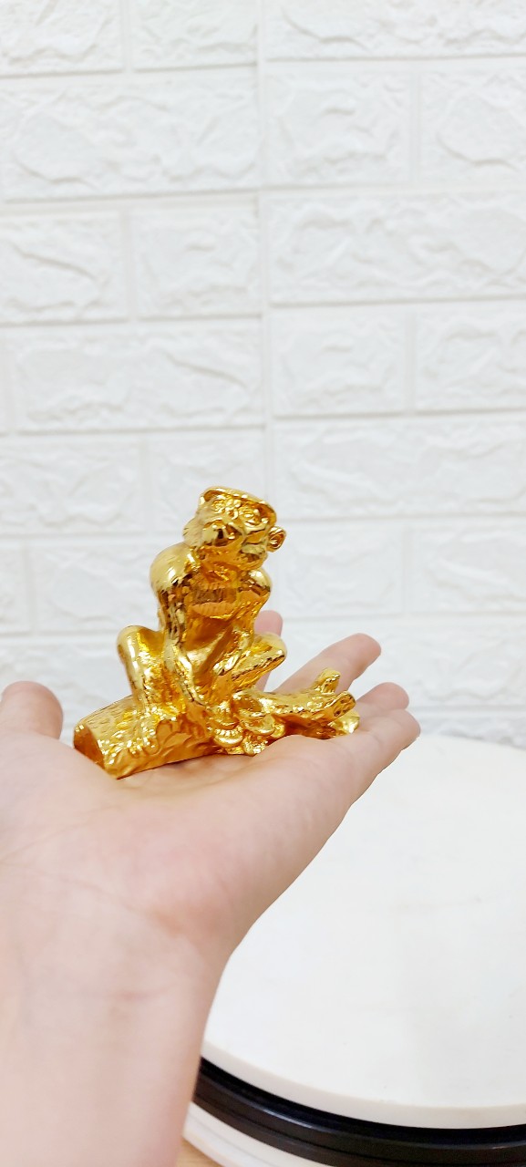 Tượng khỉ bằng đồng mạ vàng 24K