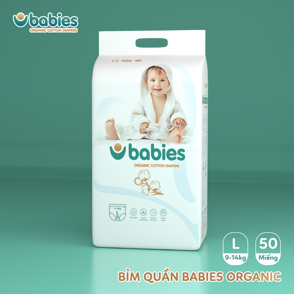 Tã Quần/Dán BabiesOrganic Size NB76,S66,M56,L46,M54,L50,XL46,XXL40,XXXL38 Tinh Chất Lô Hội, Mỏng Thoáng Khí