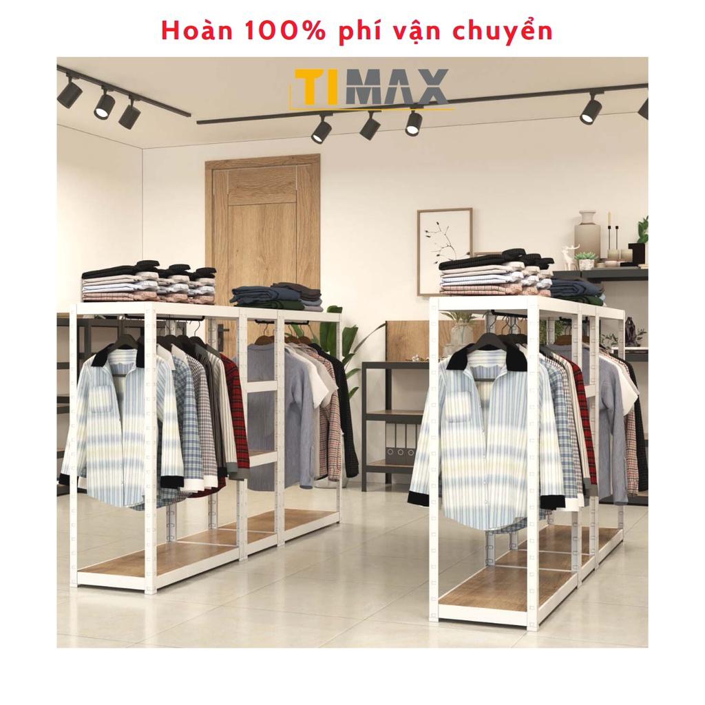 Kệ Treo Quần Áo Trưng Bày TIMAX Gỗ Khung Thép - Hàng Chính Hãng