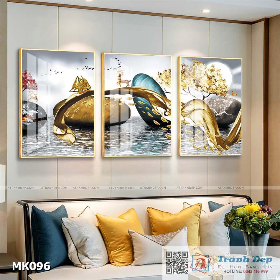 Bộ 3 tranh mica cao cấp Hươu nghệ thuật - MK096