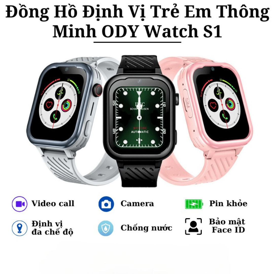 Đồng Hồ Định Vị Trẻ Em Thông Minh ODY Watch S1: Bảo Mật Cao, Video Call, Chất Liệu Bền Bỉ