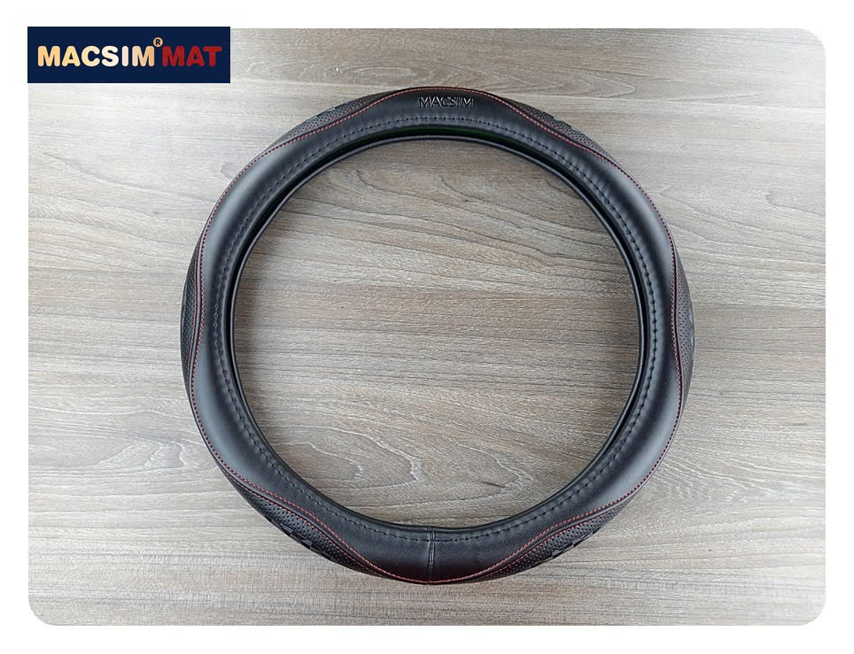 Bọc vô lăng cao cấp Macsim mã L38T mới size 39cm chất liệu da thật - Khâu tay 100% phù hợp các loại xe
