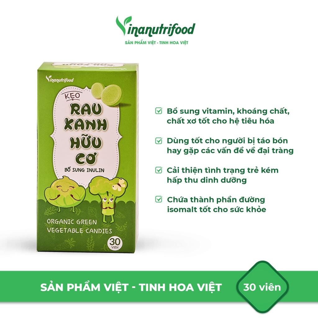 Kẹo rau xanh Vinanutrifood bổ sung tinh chất rau củ chứa vitamin và khoáng chất xơ, có lợi cho tiêu hóa, hộp 30 viên