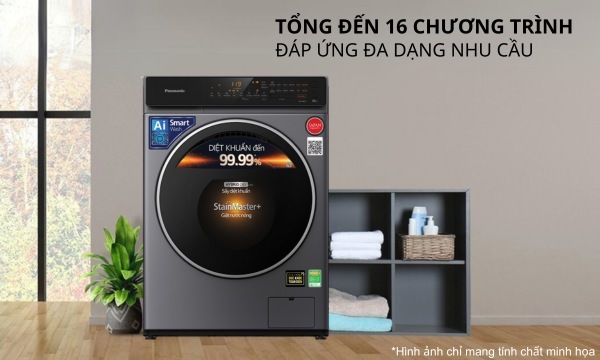 Máy giặt sấy Panasonic NA-V90FC1LVT 9/2kg đa dạng chương trình