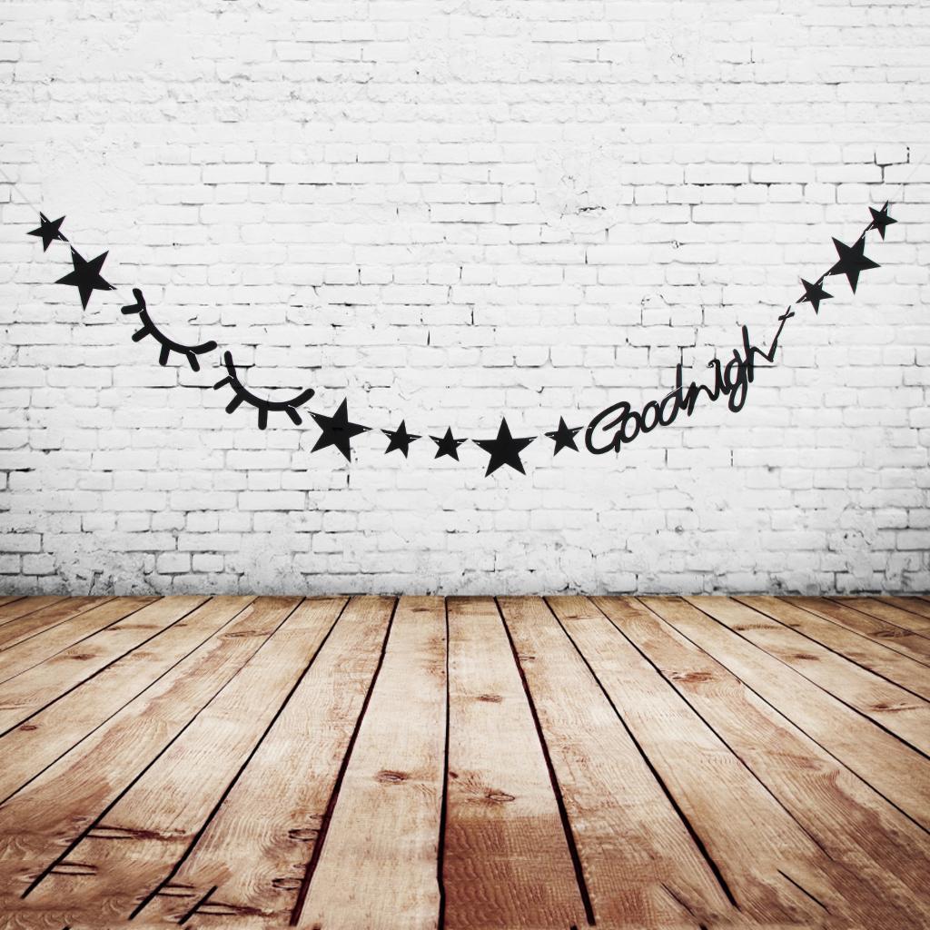 Star Eyelashes Flags Bunting Goodnight Banner Kids Birthday Party Decor