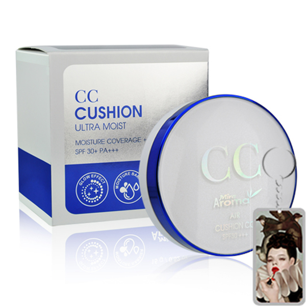 Phấn nước che phủ nhẹ nhàng Mira Cushion Air CC Cream 15g (Kèm thêm lõi)  No.1 Tone sángTặng kèm móc khoá