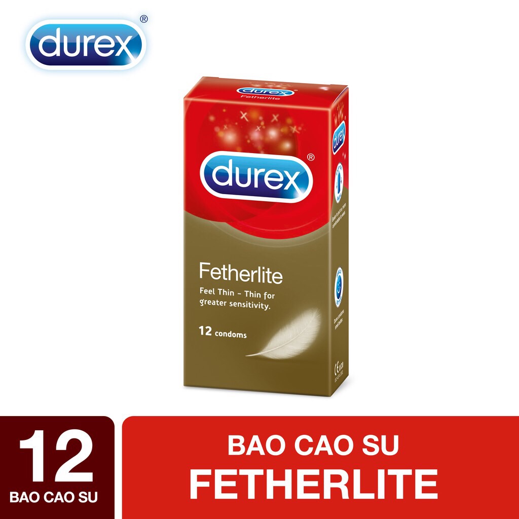 Bao cao su Durex Fetherlite 12 bao / hộp + Tặng 1 Bao cao su INNOVA Siêu gai