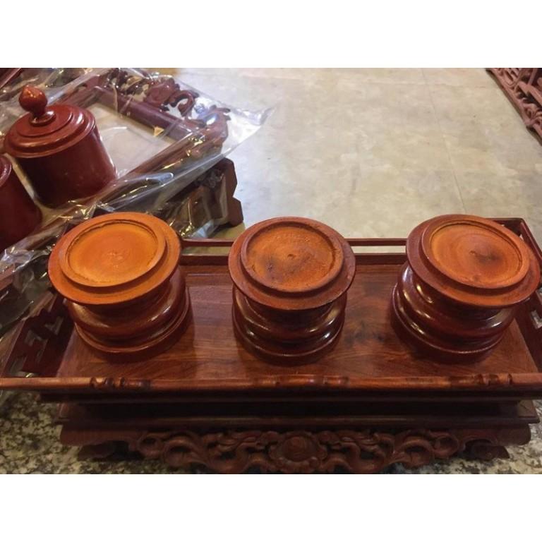 Khay nước,Khay chén thờ nguyên khối gỗ hương đá