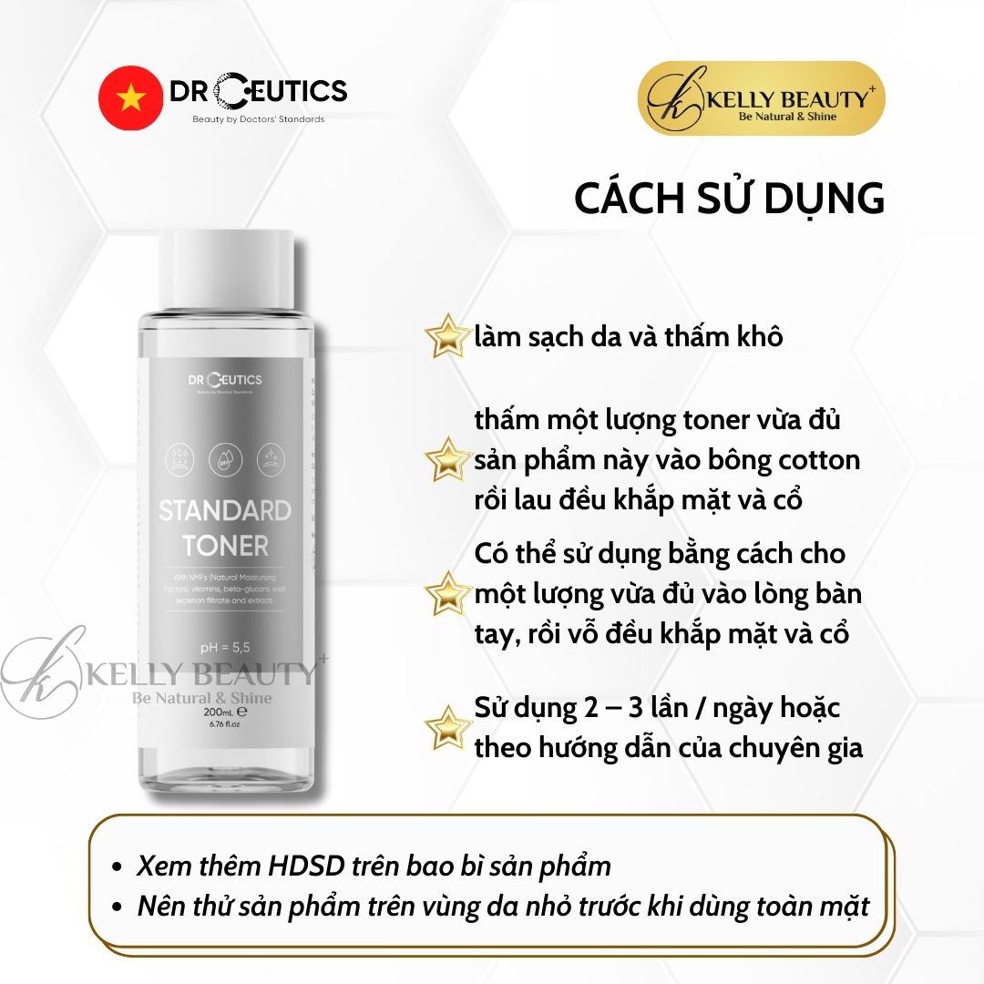 Standard Toner DrCeutics - Dung Dịch Cân Bằng Da, Cấp Ẩm Làm Dịu Mọi Làn Da - Kelly Beauty