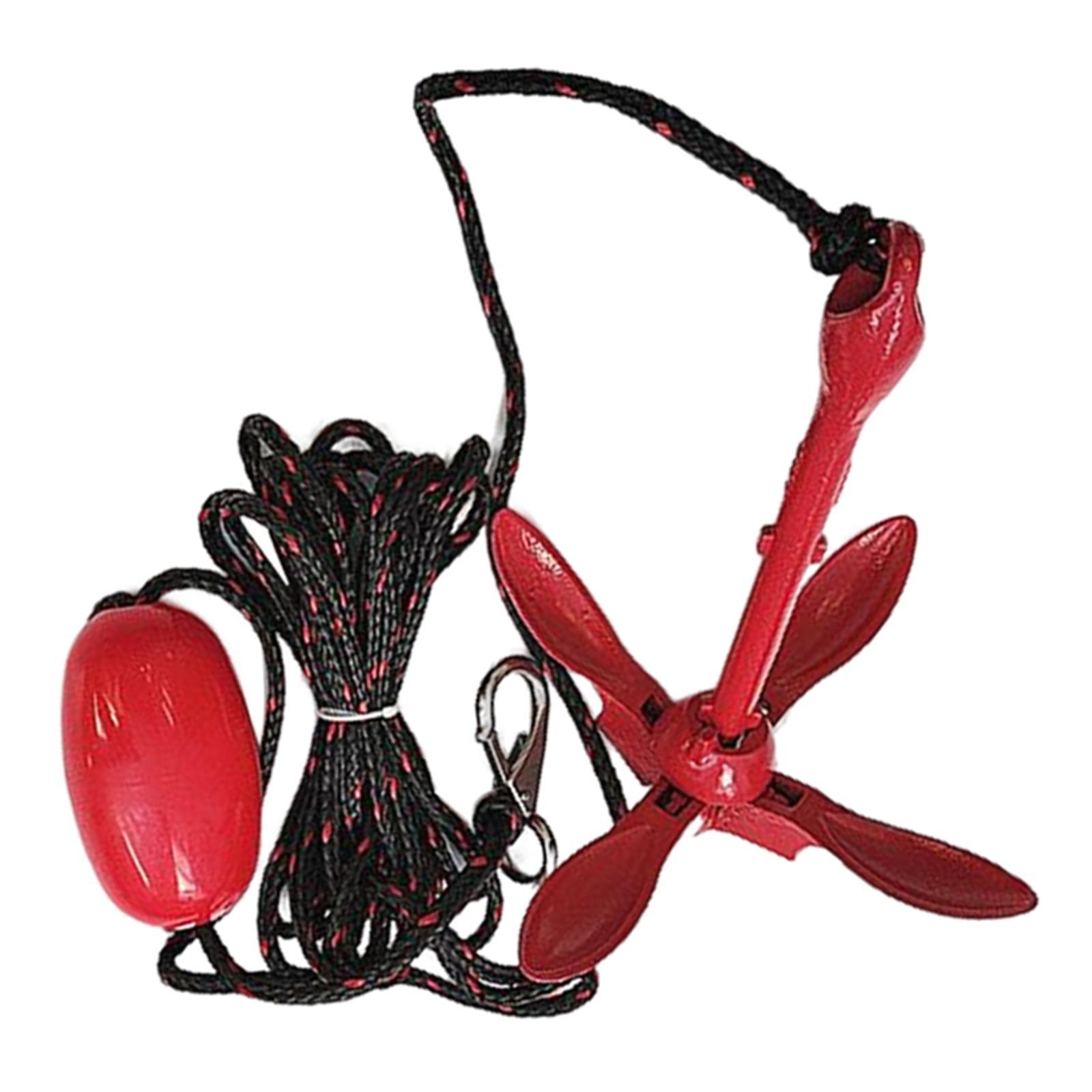 Red 3.5lb Boat Anchor Folding Grapnel Anchor Accessory for Fishing Kayaks