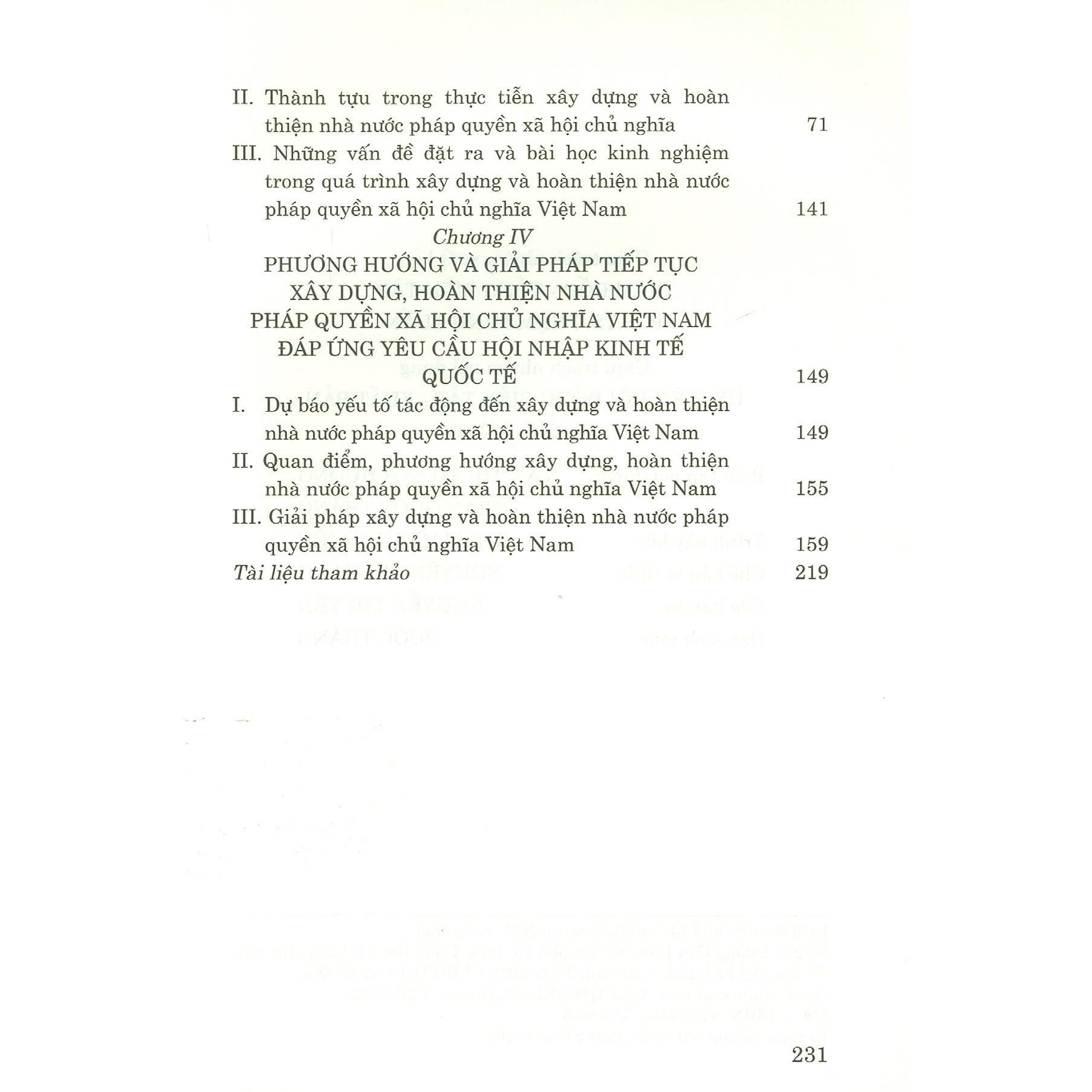 Sách - Xây Dựng Nhà Nước Pháp Quyền Xã Hội Chủ Nghĩa Việt Nam Trong Điều Kiện Hội Nhập Kinh Tế Quốc Tế - NXB Chính Trị Quốc Gia