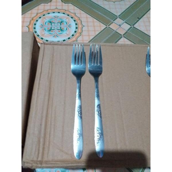 Thìa dĩa in1ox trạm khắc hoa văn sang trọng 19cm
