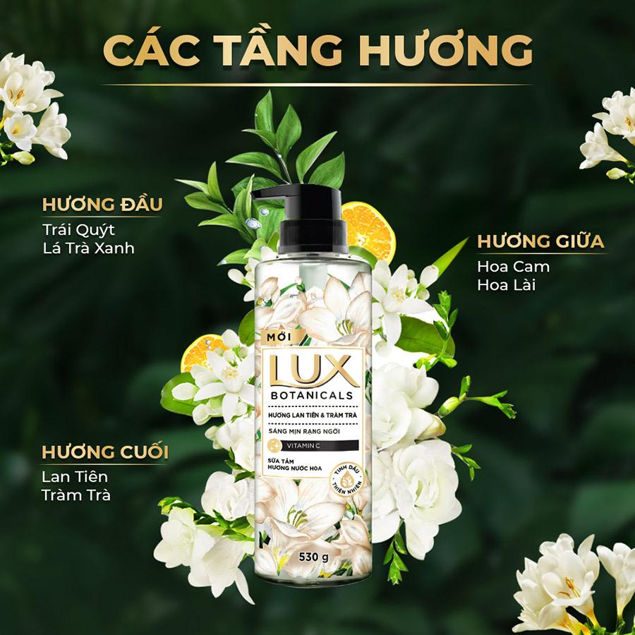 COMBO SỮA TẮM NƯỚC HOA THƠM LUX BOTANICALS HƯƠNG NƯỚC HOA LAN TIÊN &amp; TRÀM TRÀ 570GX2