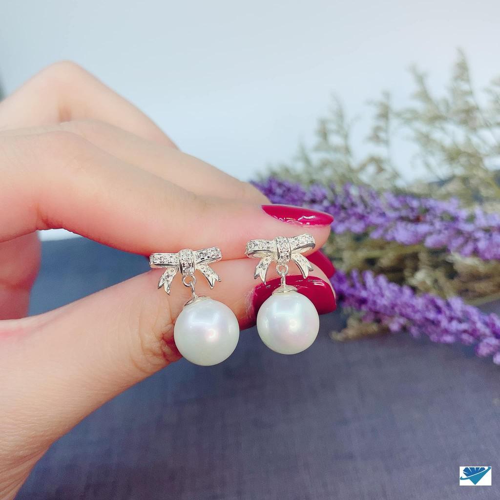 Bông tai nữ bạc ta nơ trai MS06